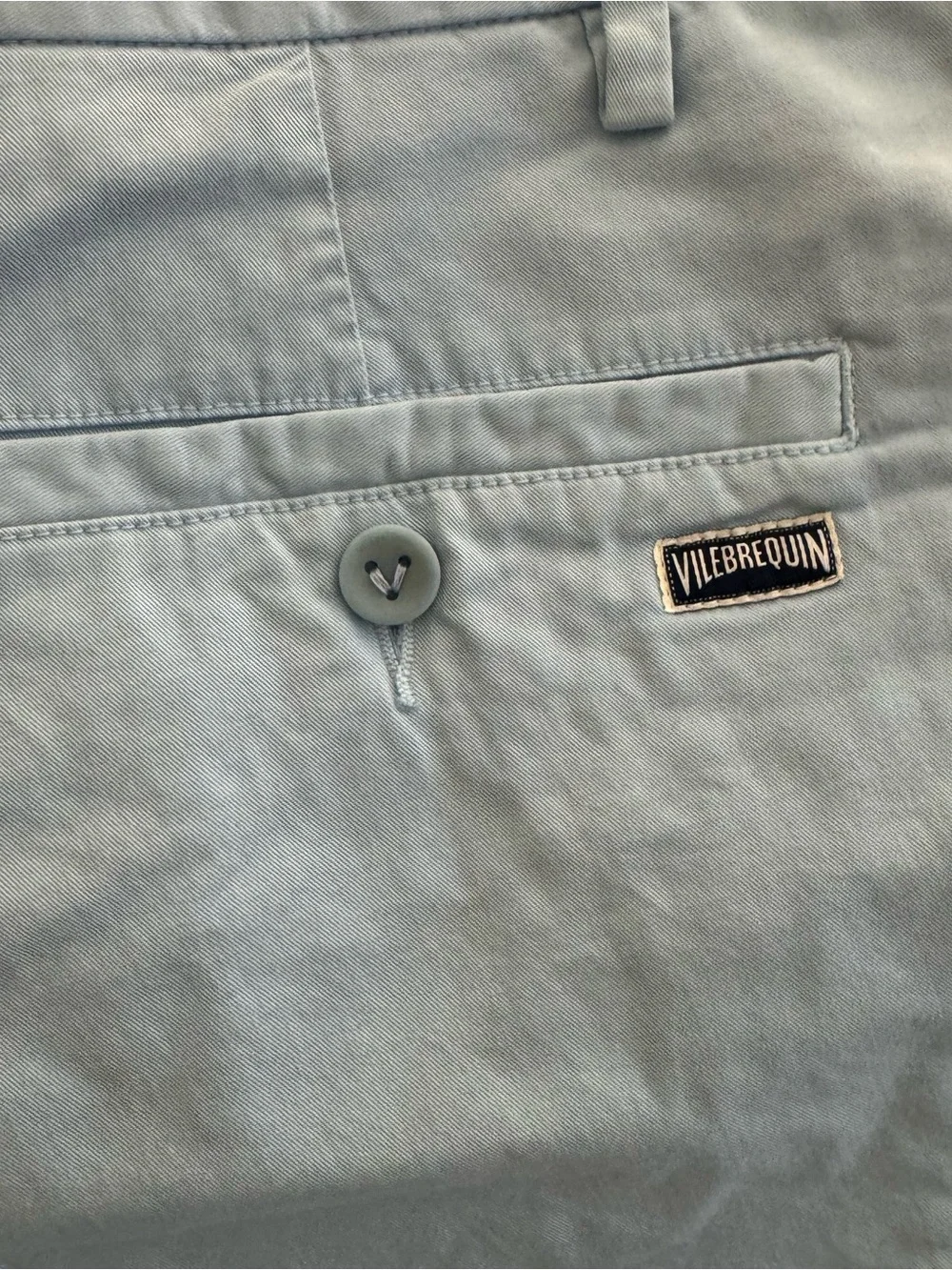 Vilebrequin Light Blue Flat-Front Cotton Shorts